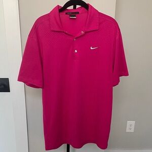 Nike Men's Pink Polo Shirt